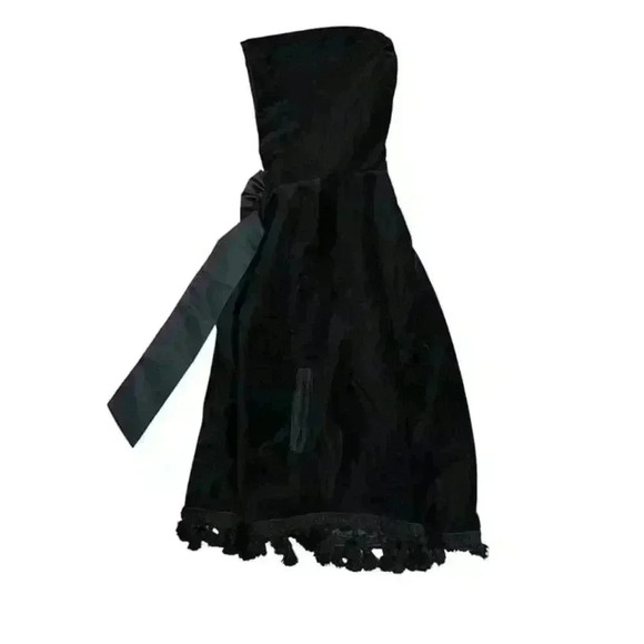 Elebini Girls Size 8 Hooded Velvet Poncho with Tassels & Black Bow Tie Closure - Picture 6 of 9